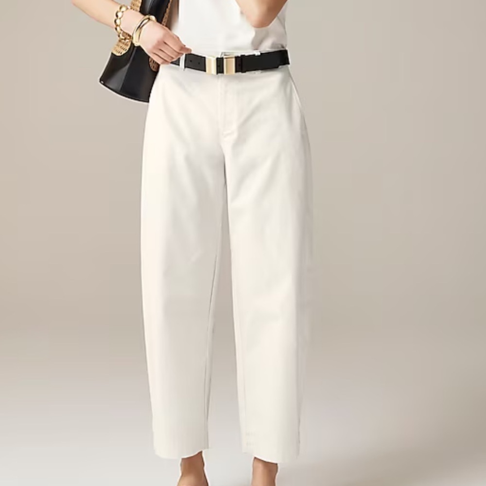 J crew Barrel-leg pant in cotton blend